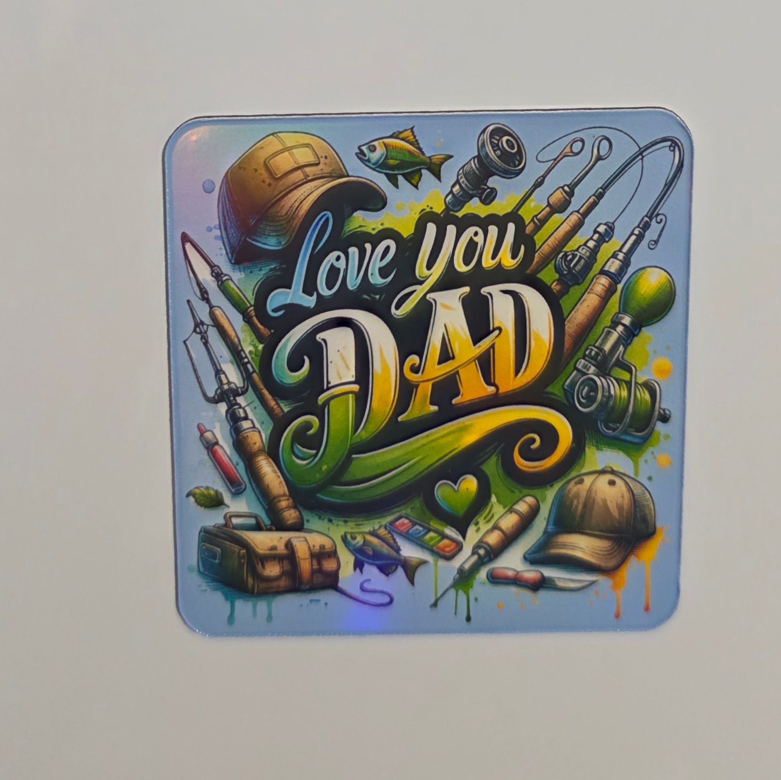 Love You Dad Fishing Themed Fridge magnet