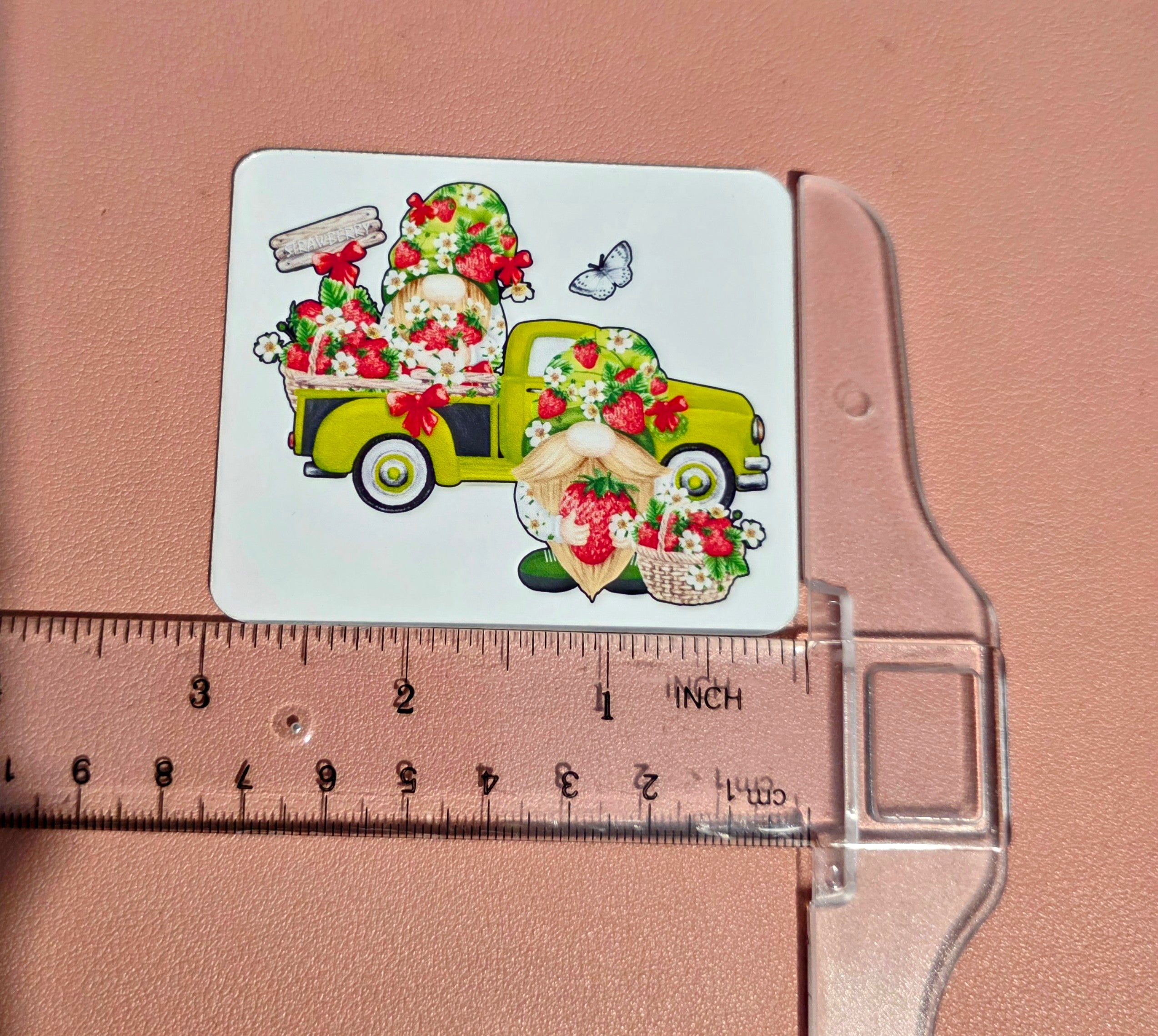 Gnomes with truck of strawberries