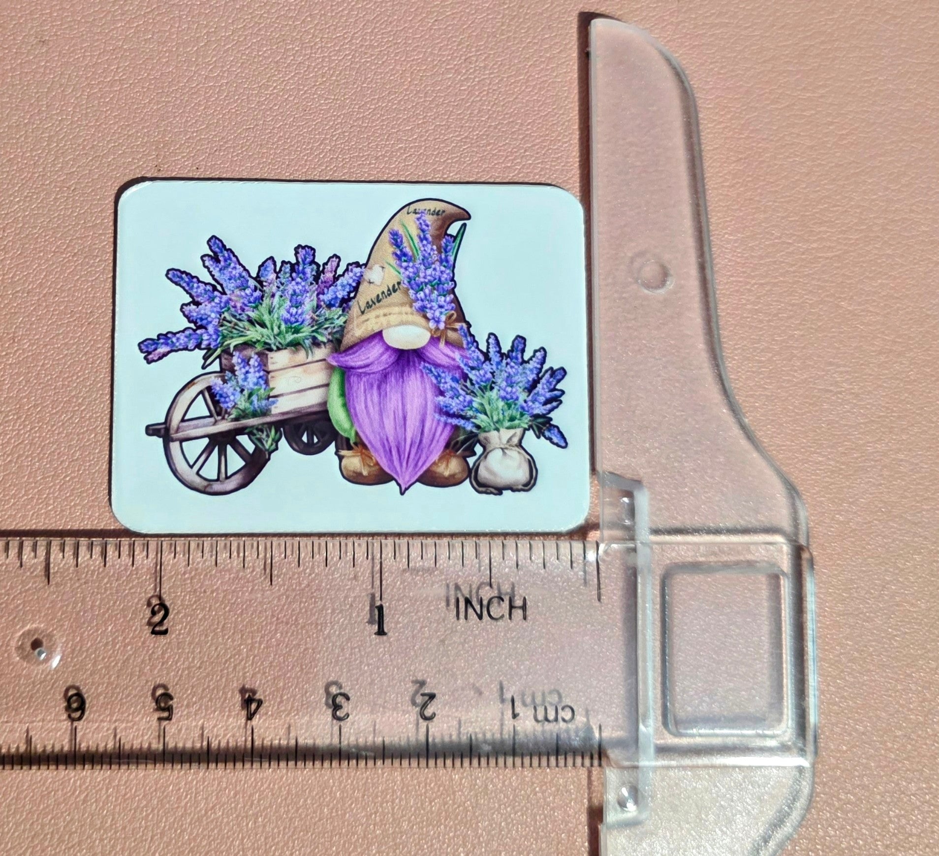 Gnome with wheelbarrow of Lavender