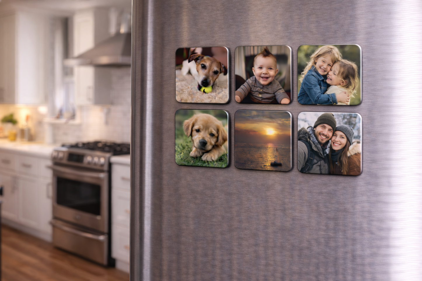 Personalised Photo Magnets – Set of 6 Custom Fridge Magnets