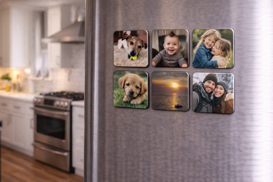 Personalised Photo Magnets – Set of 6 Custom Fridge Magnets
