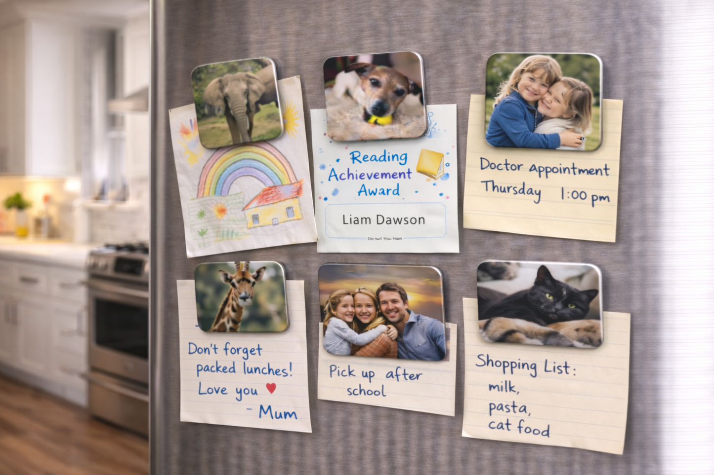 Personalised Photo Magnets – Set of 6 Custom Fridge Magnets