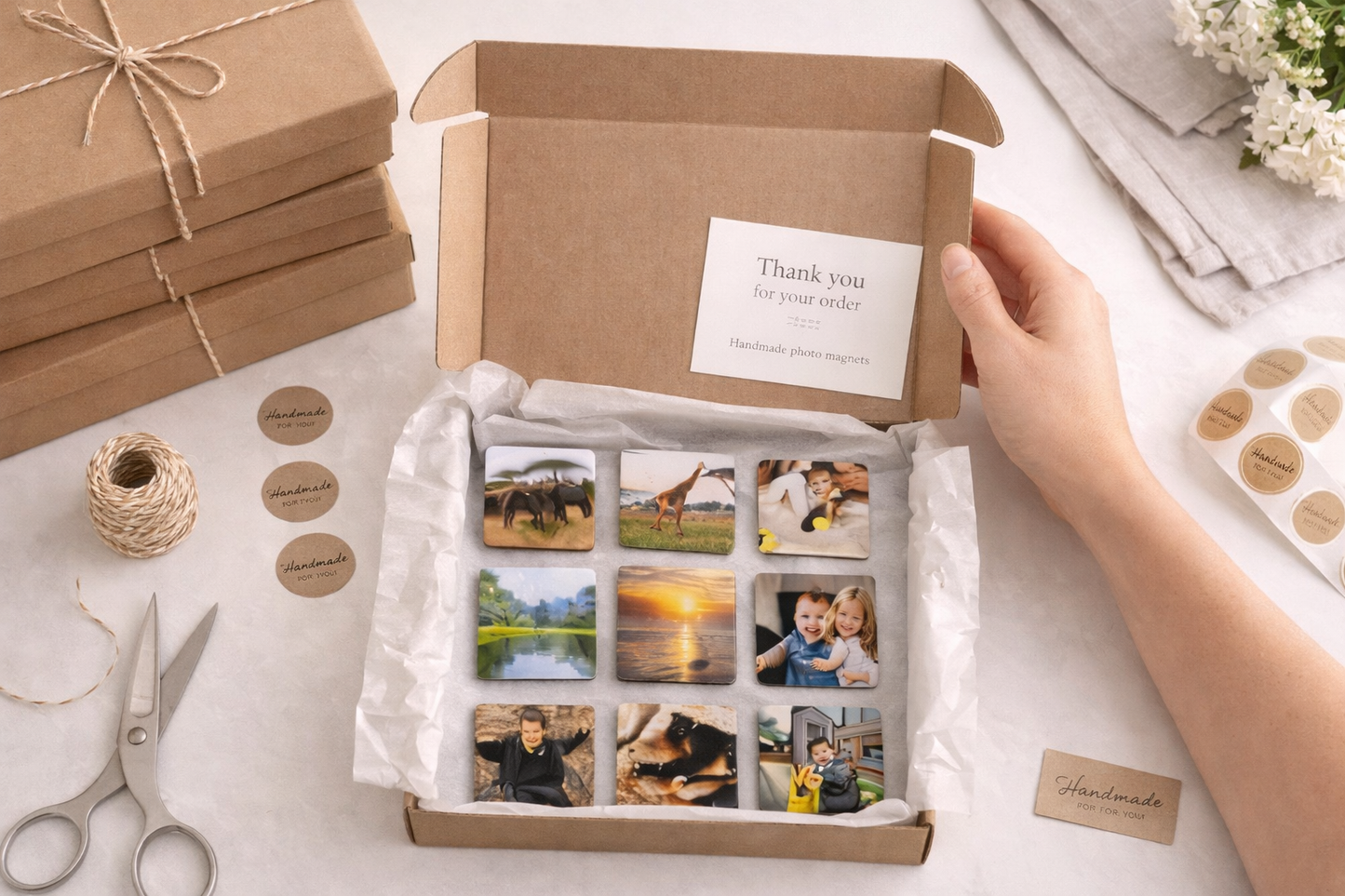 Personalised Photo Magnets – Set of 9 Custom Fridge Magnets