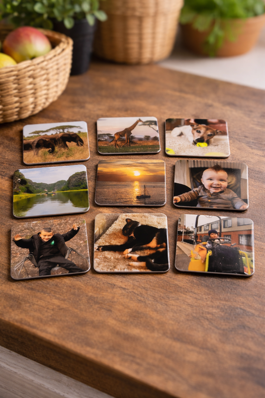 Personalised Photo Magnets – Set of 9 Custom Fridge Magnets