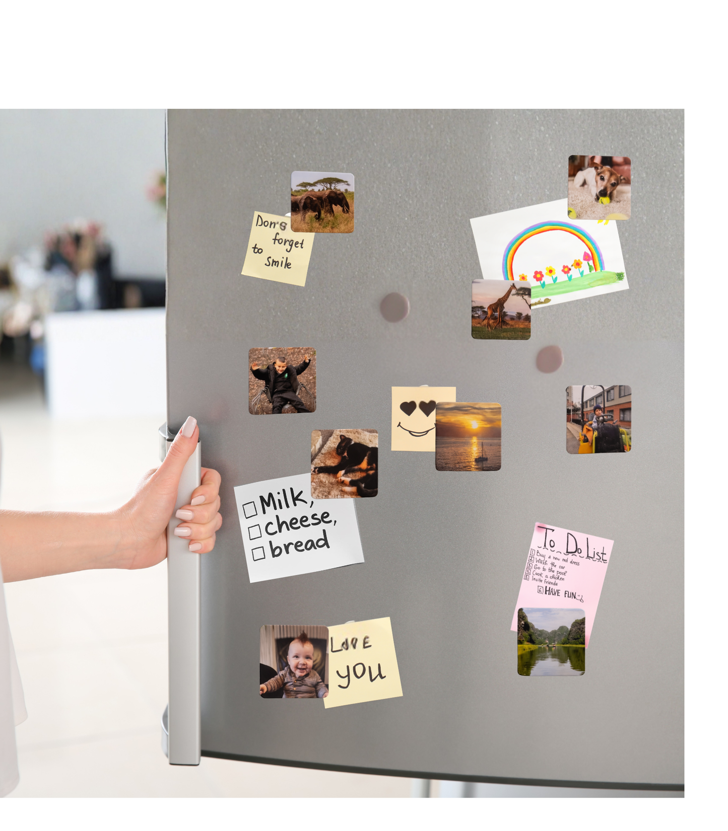 Personalised Photo Magnets – Set of 9 Custom Fridge Magnets