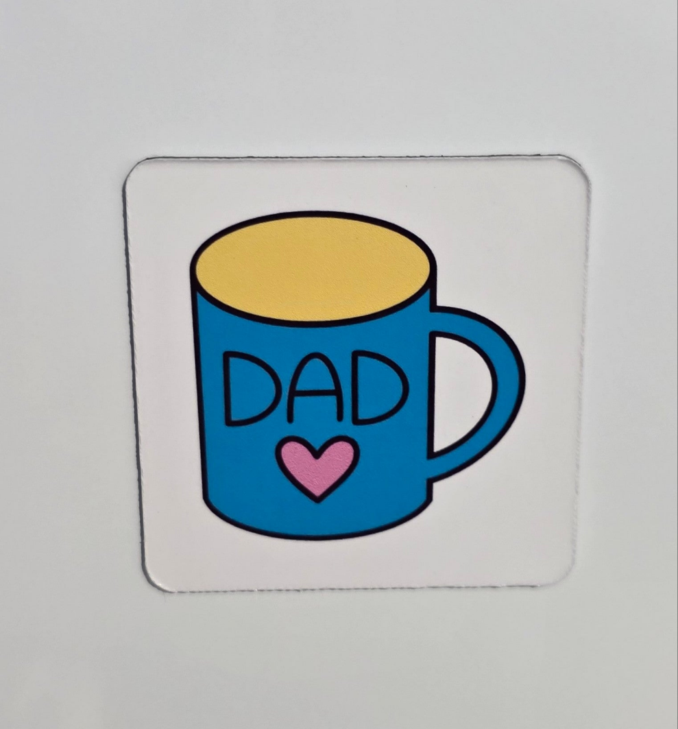Dad heart mug fridge magnet