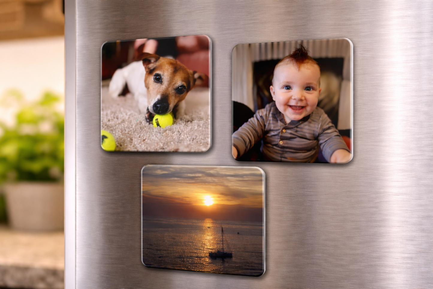 Personalised Photo Magnets – Set of 3 Custom Fridge Magnets